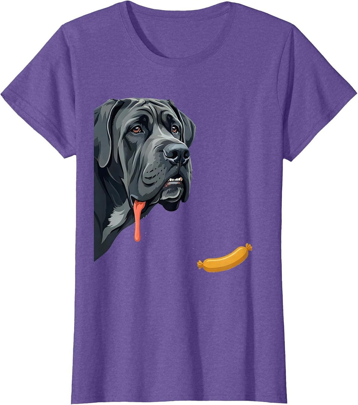 Women's Great Dane Jowls Funny Drool Dog Lover Gift T-Shirt - Purple Heather
