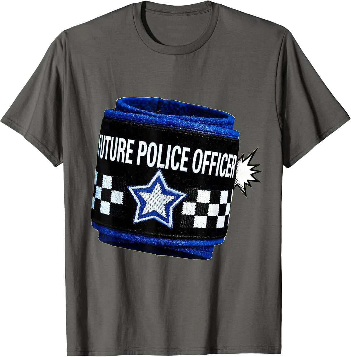 Men's Future Police Officer Pop Art Halloween Costume Kids T-Shirt - Asphalt Grey