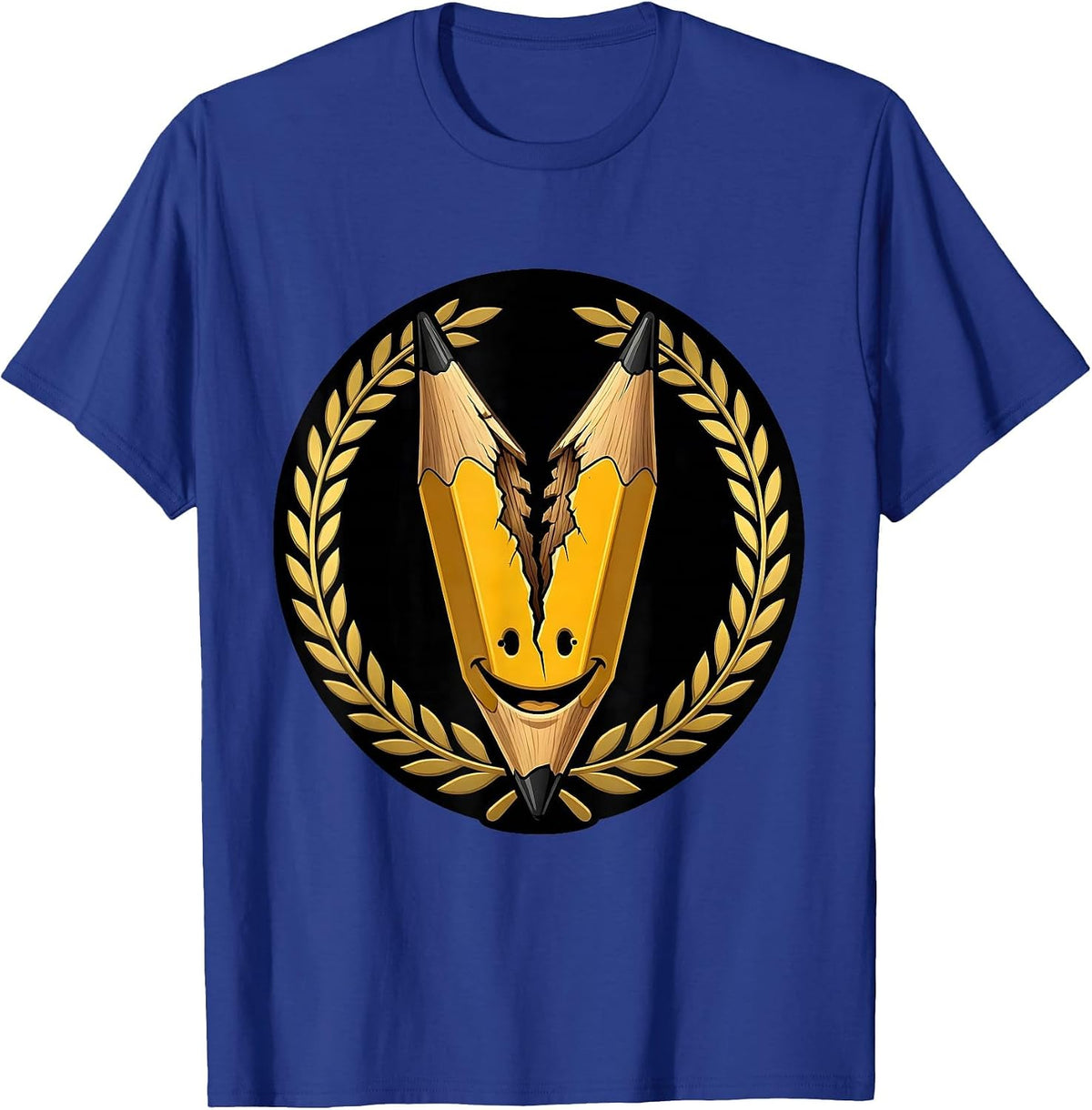 Fri Yay Broken Pencil Happy Teacher Gift T-Shirt - Royal Blue