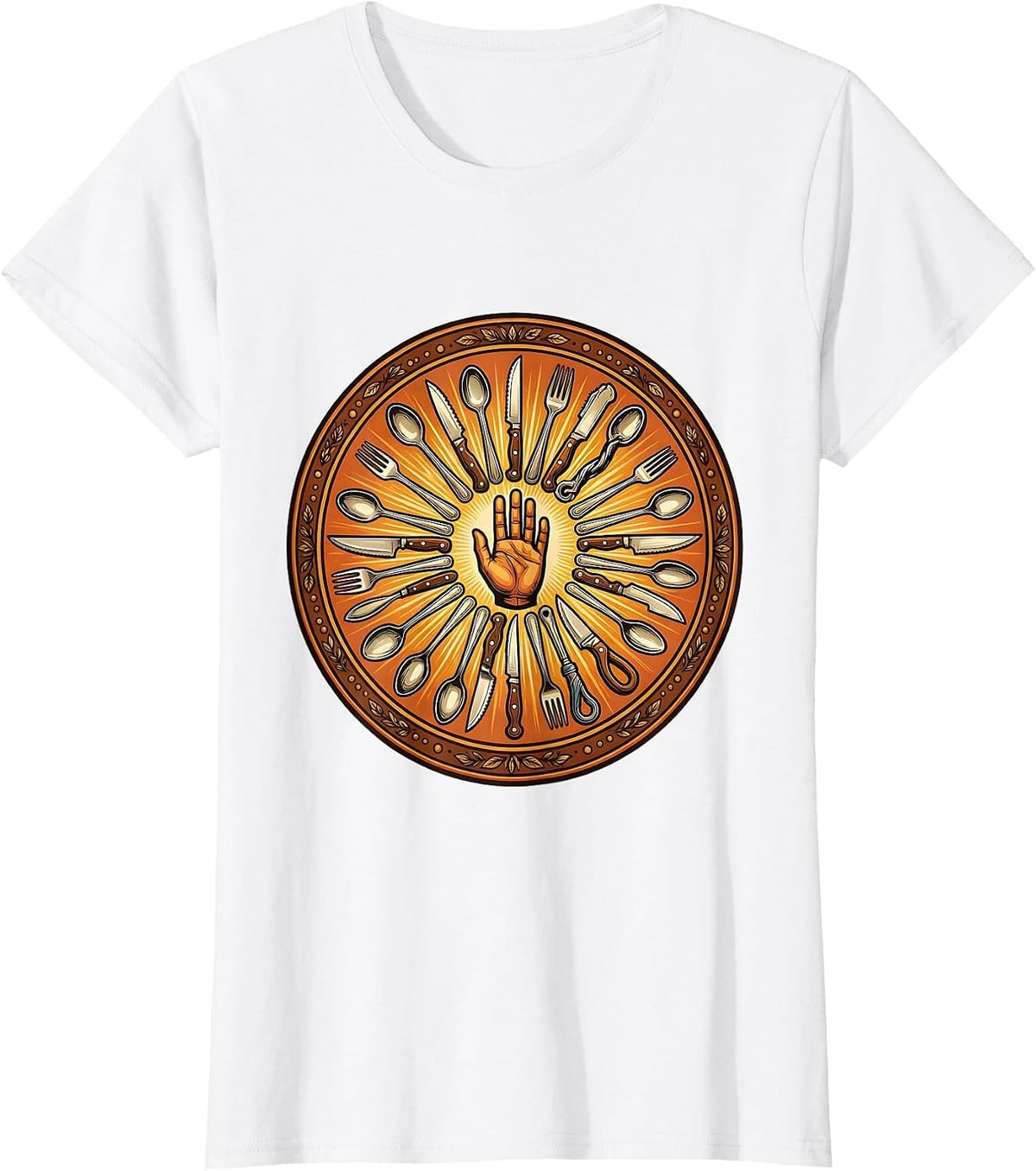 Occupational Therapy Adaptive Utensils Sunburst Art T-Shirt - White