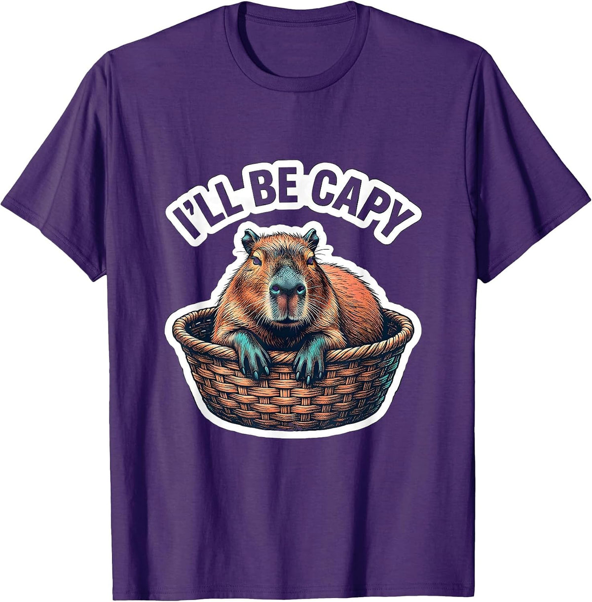 Men's I'll Be Capy Funny Capybara Meme Animal Lover Cute Humor T-Shirt - Purple