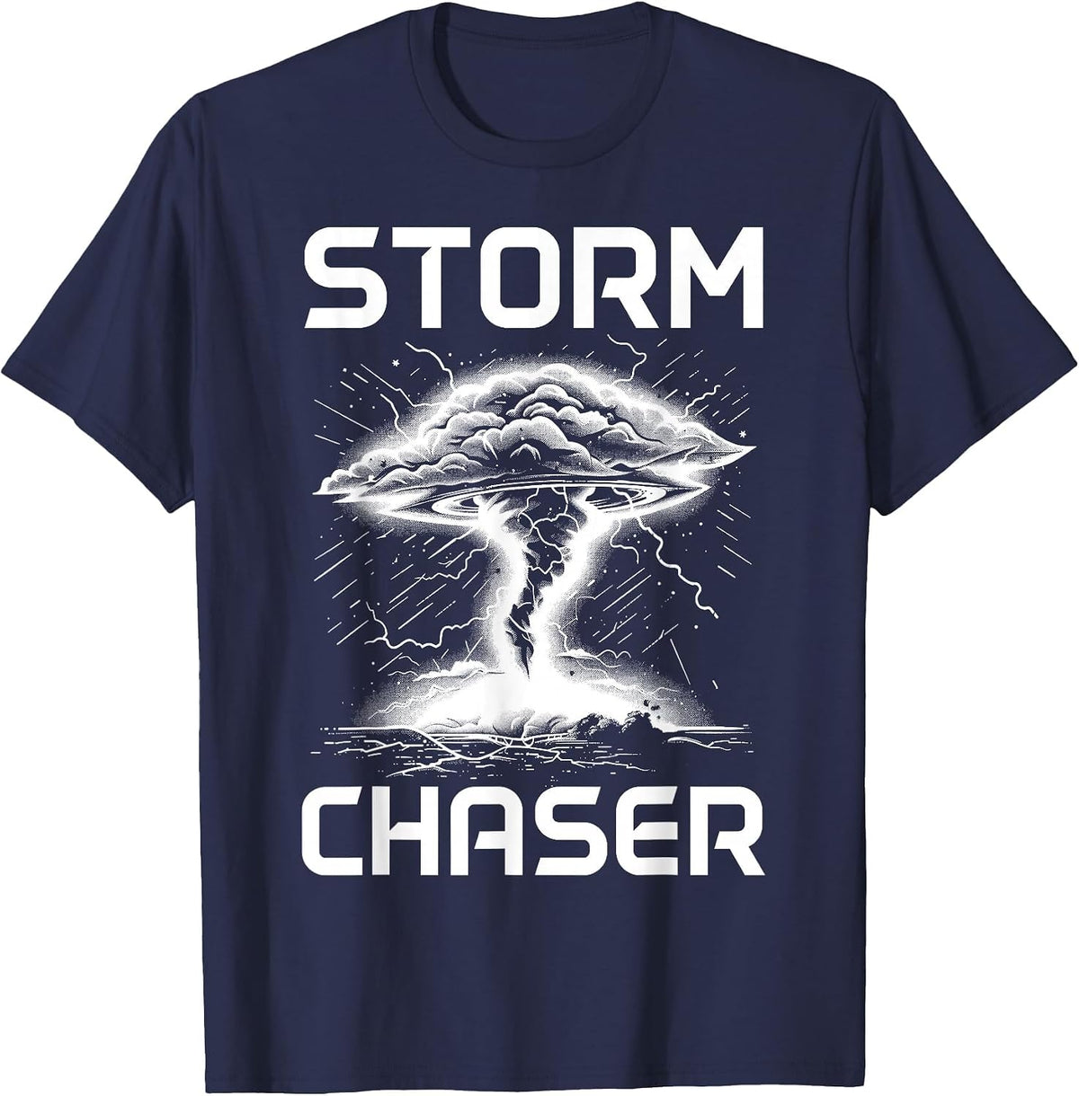 Storm Chasing Meteorology Tornado Chaser Meteorologist T-Shirt - Navy Blue