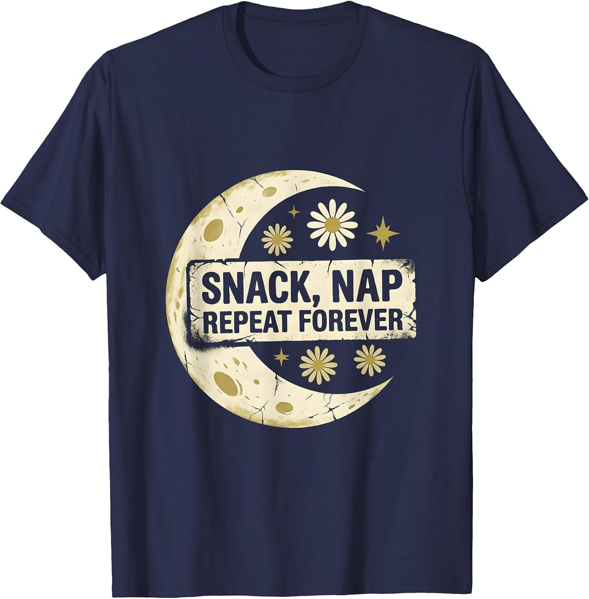 Men's Snack Nap Repeat Forever Preschool Teacher T-Shirt - Navy Blue