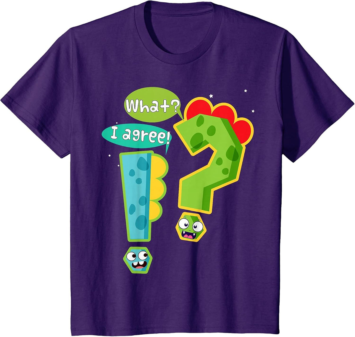 Funny Grammar Punctuation Teacher Exclamation Question Mark T-Shirt - Purple