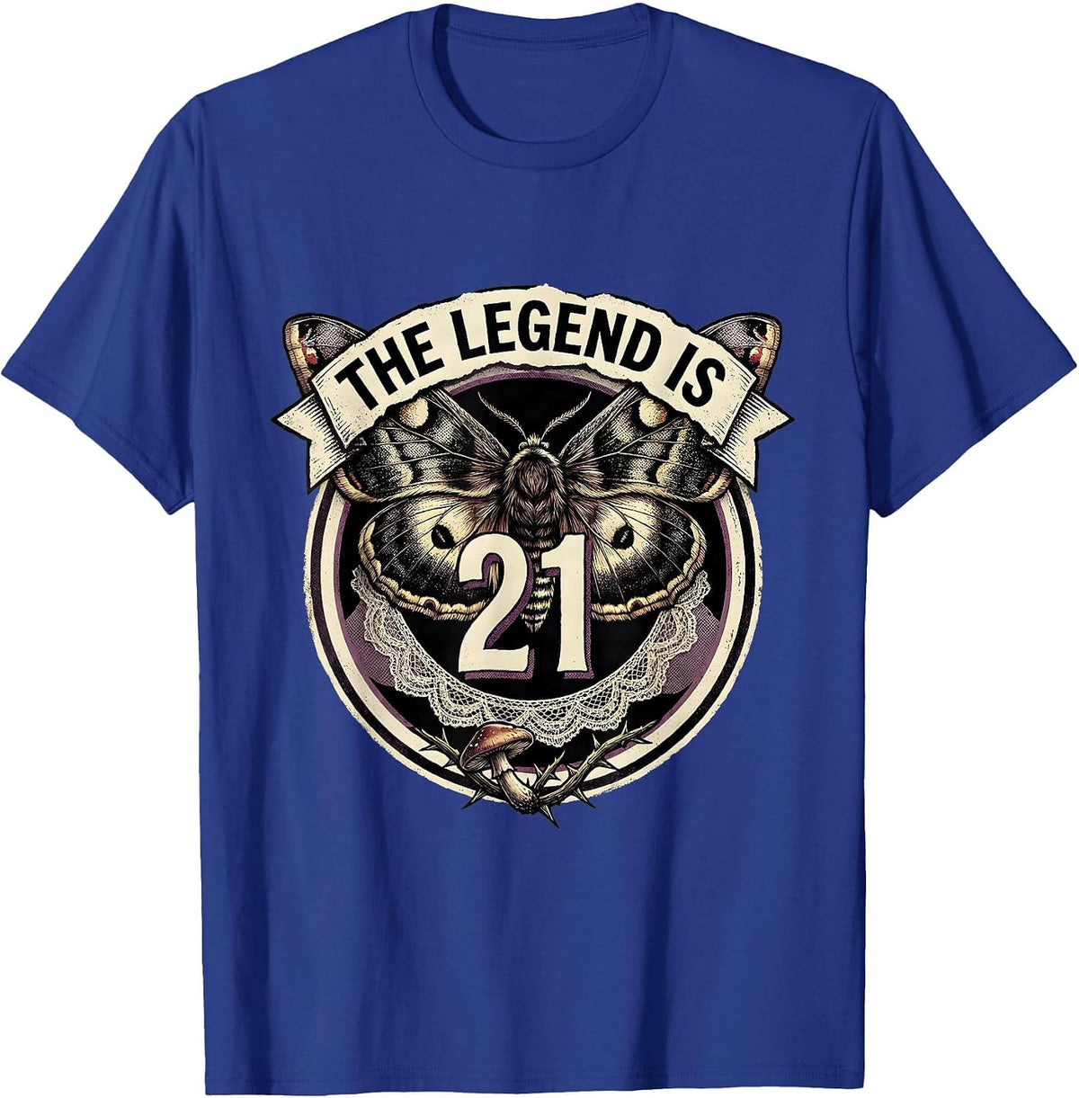 The Legend Is 21 Birthday Celebration Design T-Shirt - Royal Blue