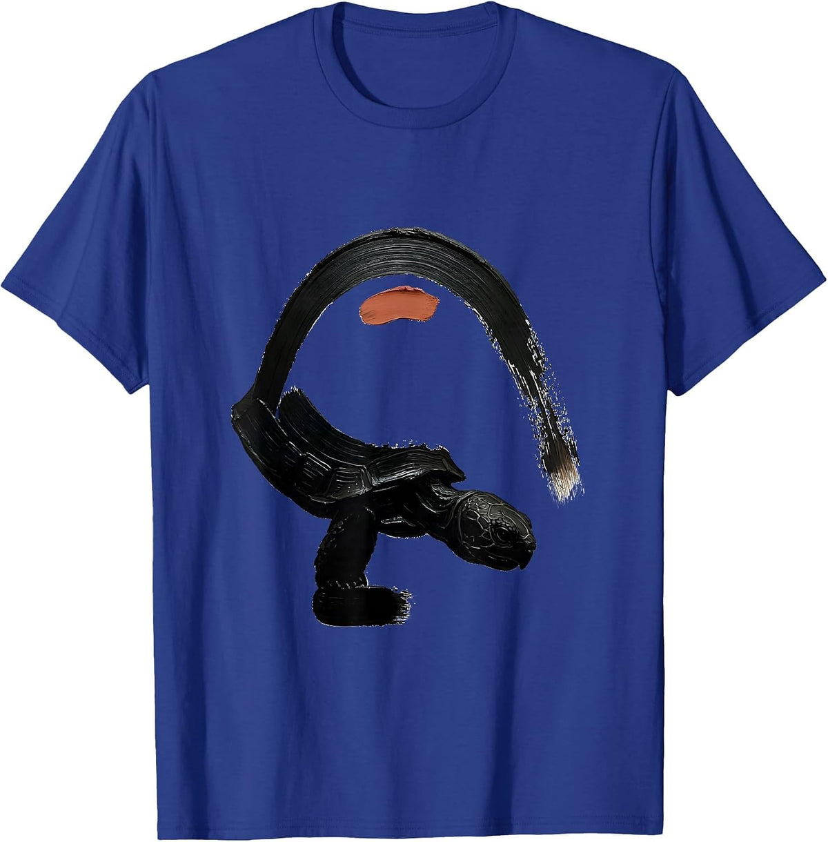 Tortoise Calm Brush Stroke Pet Lover Humor T-Shirt - Royal Blue