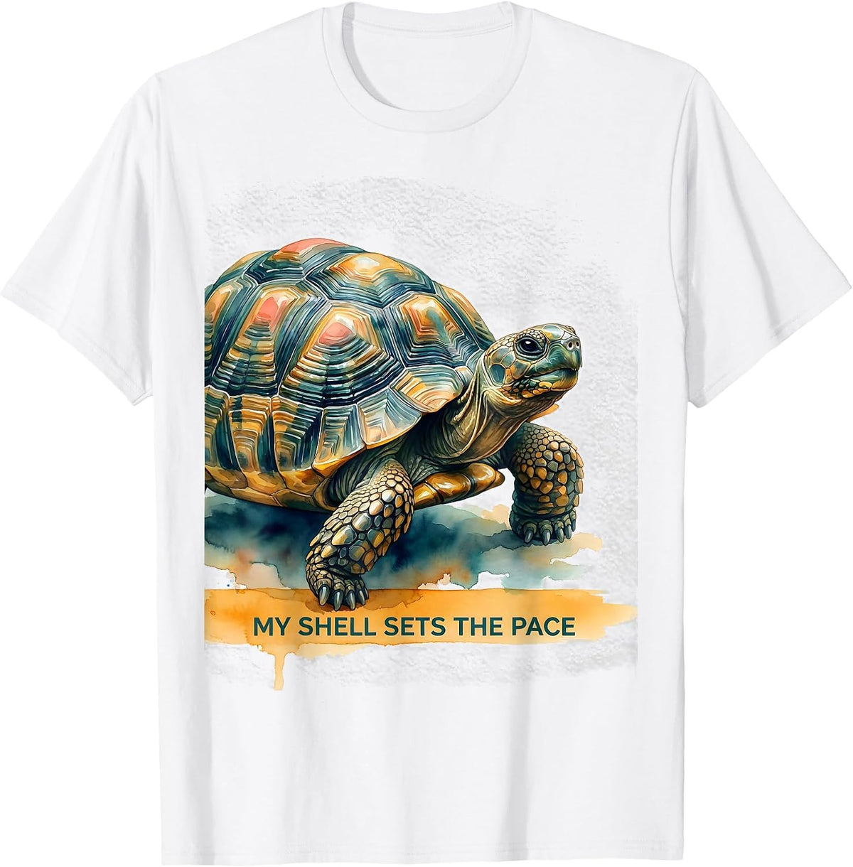 My Shell Sets The Pace Funny Tortoise Lover Pet Owner Gift T-Shirt - White