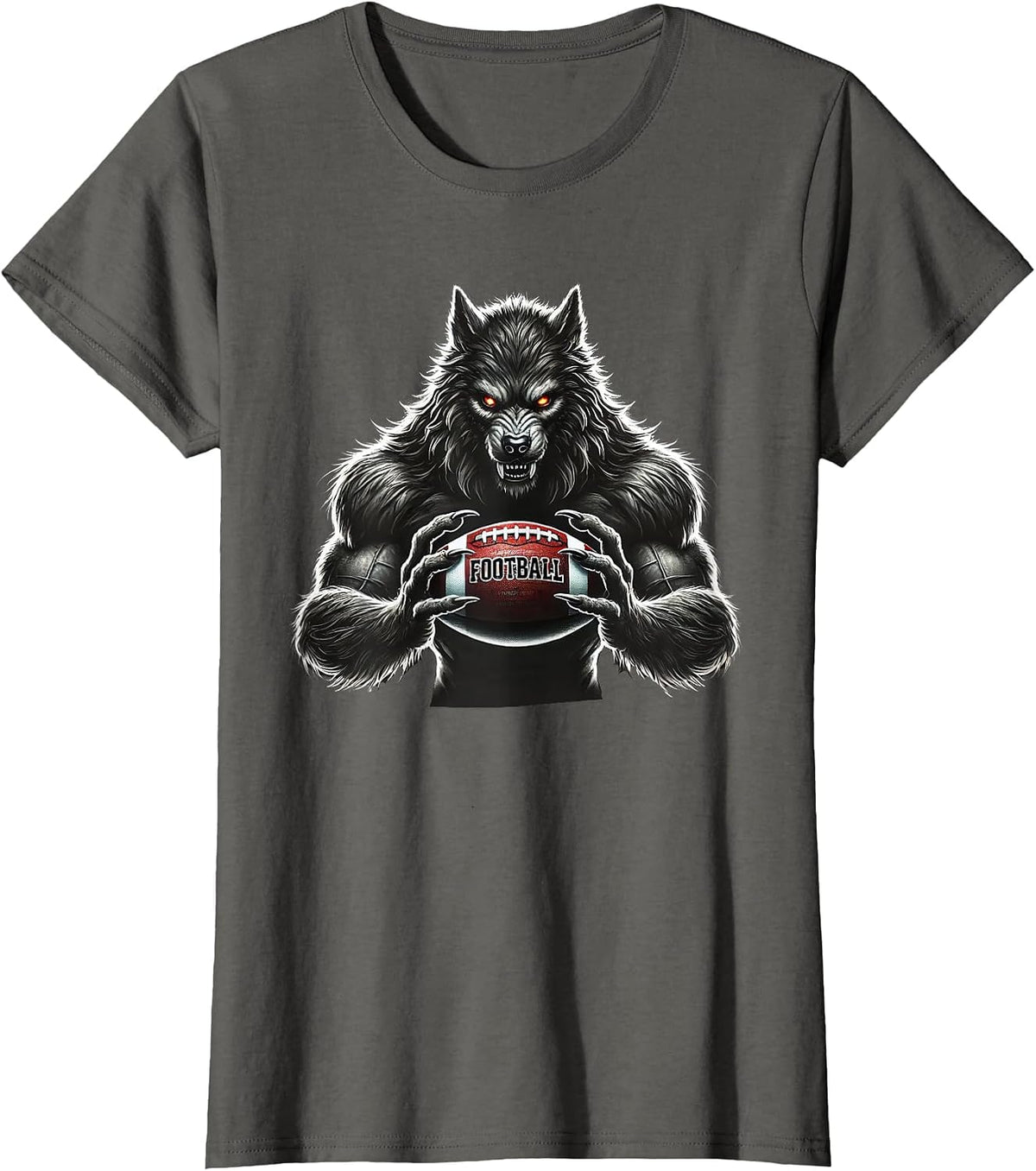 Werewolf Football Player Father Coach Halloween Costume 2026 T-Shirt - Asphalt Grey