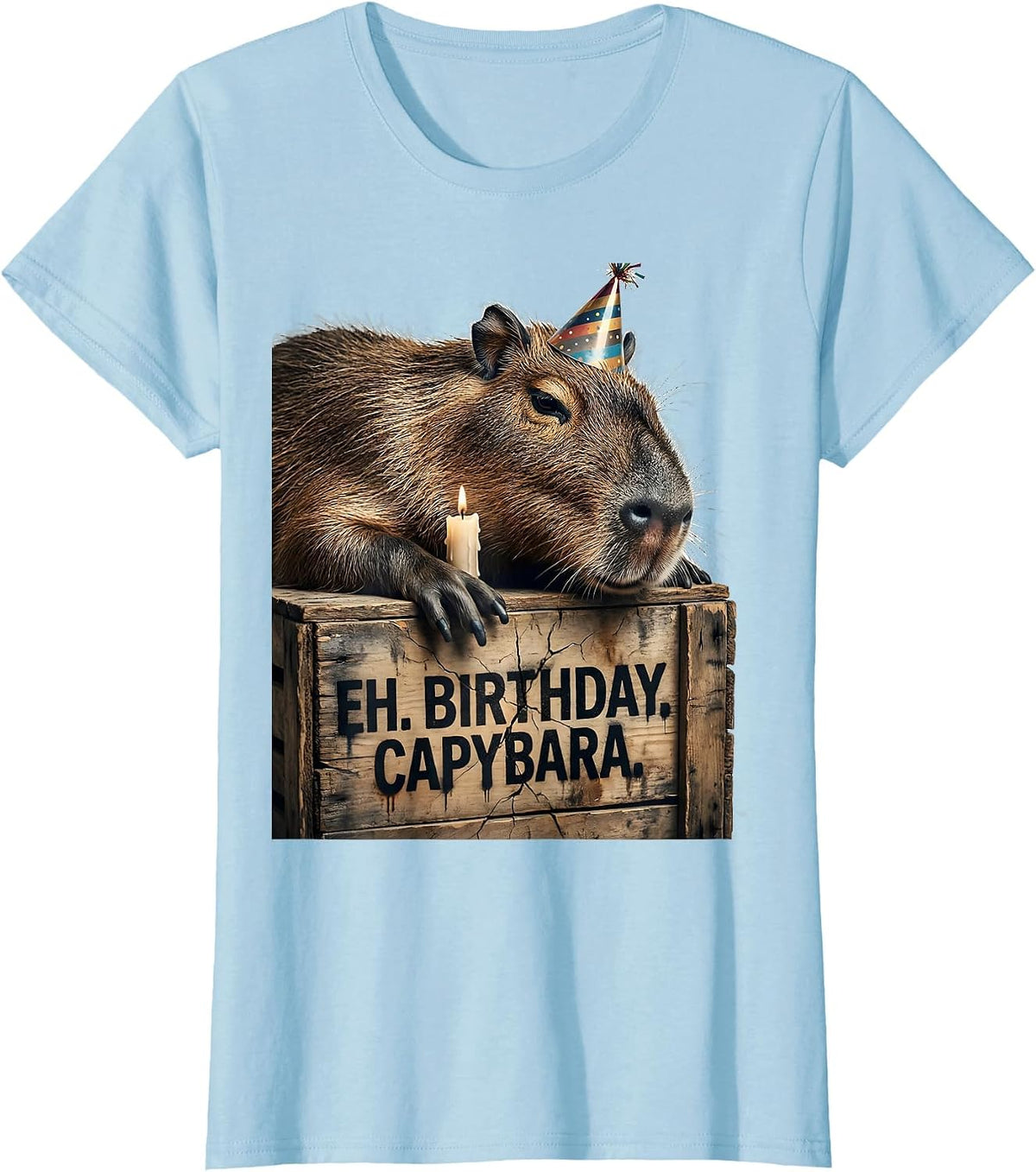 Women's eh. birthday. capybara. Cute Kawaii Animal Lover Birthday T-Shirt - Baby Blue