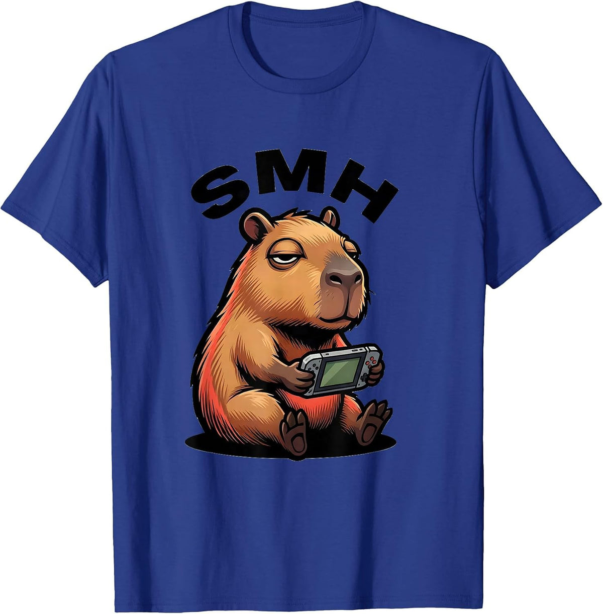 Men's smh Funny Capybara Gamer Meme Humor Video Games T-Shirt - Royal Blue
