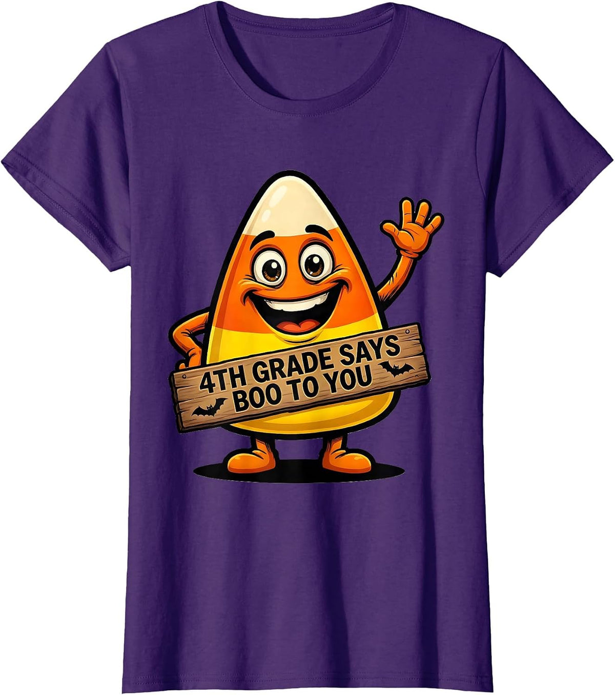 Women's 4th Grade Says Boo To You Funny Teacher Halloween Group T-Shirt - Purple