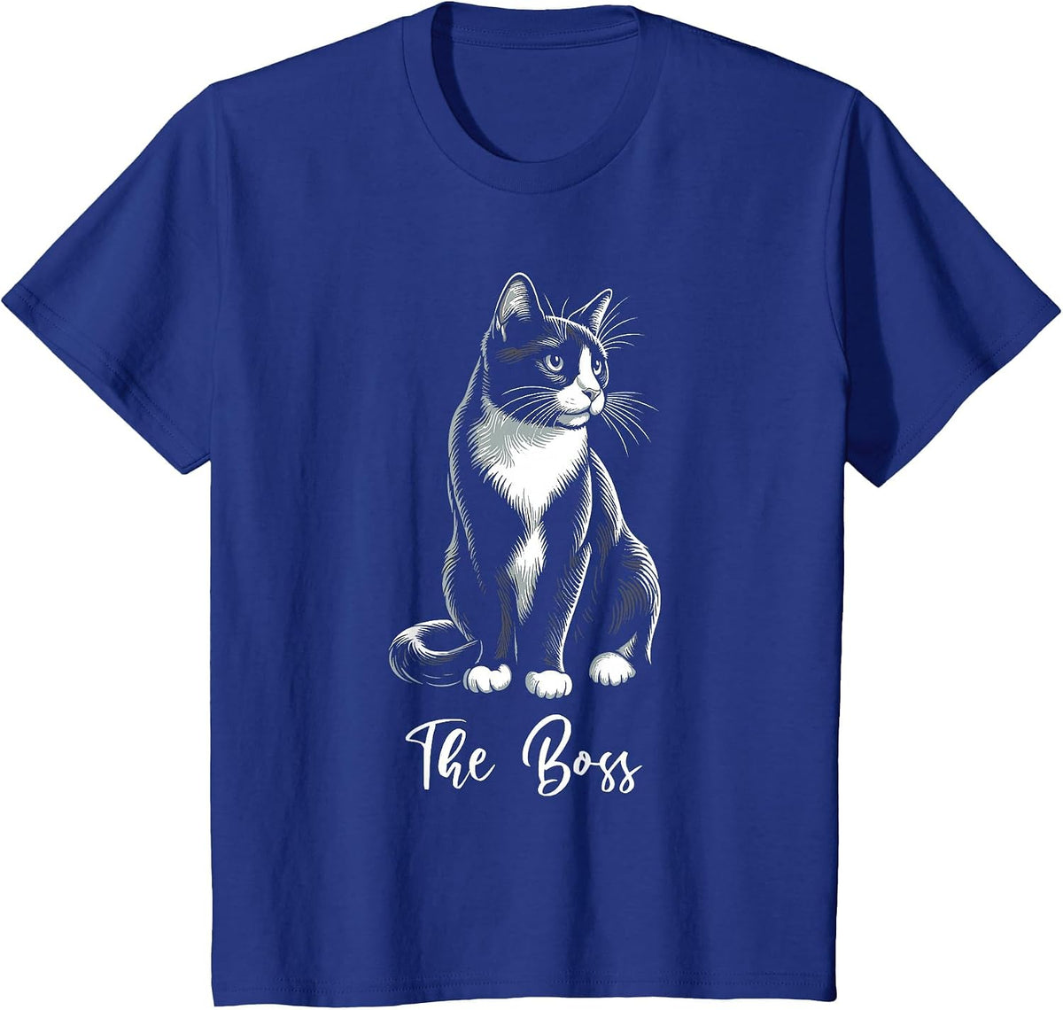 The Boss Tuxedo Cat Lover Kitten Tuxedo Cat Owner T-Shirt - Royal Blue