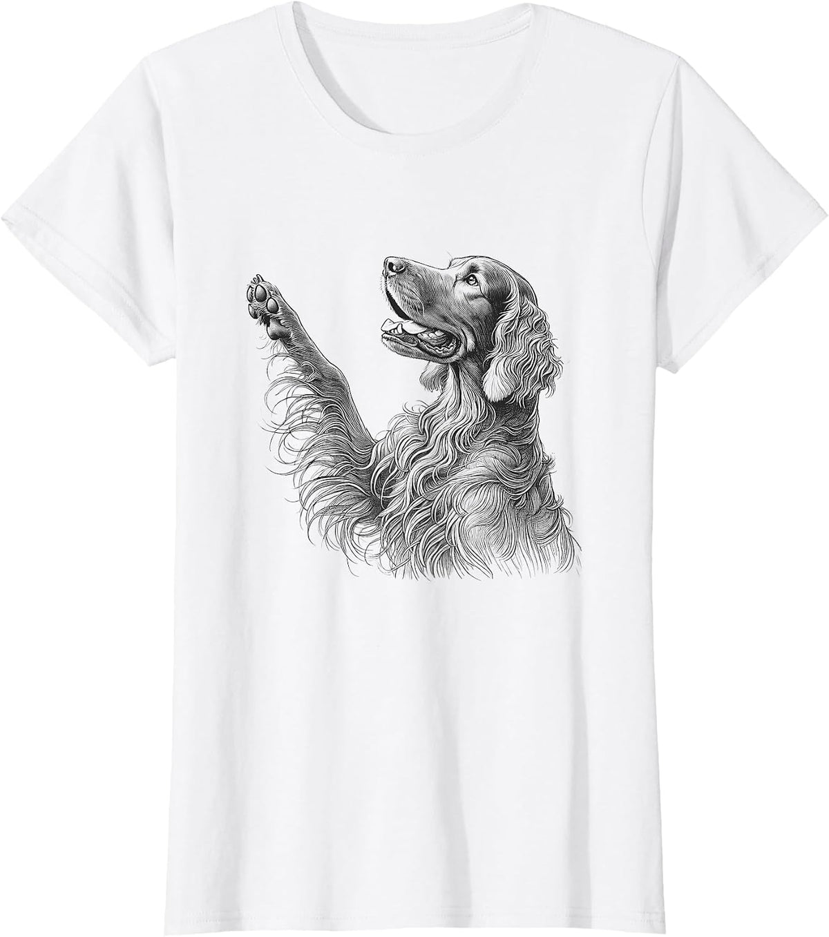 Irish Setter Raising Paw Design for Dog Owner T-Shirt - White