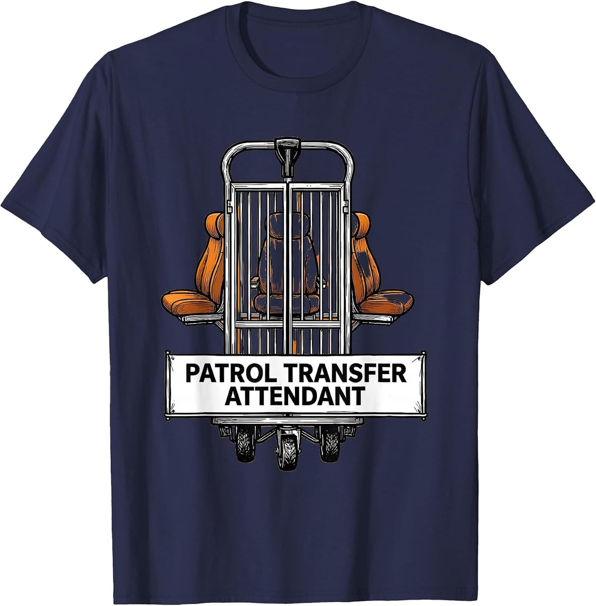 Men's Patrol Transfer Attendant Exploded View Technical Police T-Shirt - Navy Blue