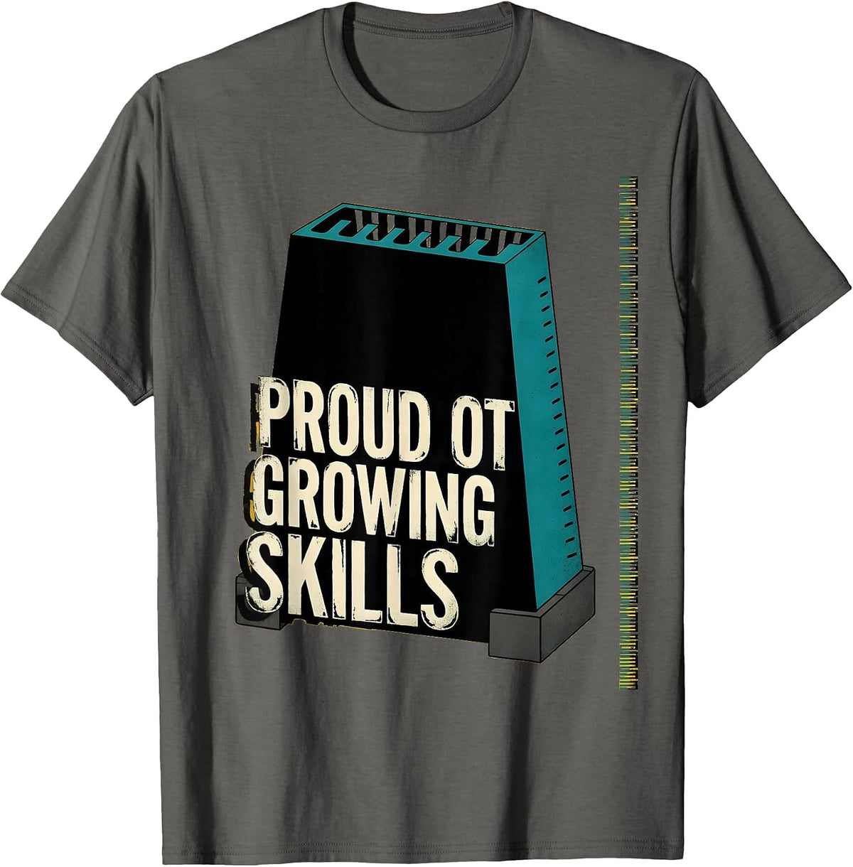 Men's Proud OT Growing Skills Midcentury Modern Occupational T-Shirt - Asphalt Grey