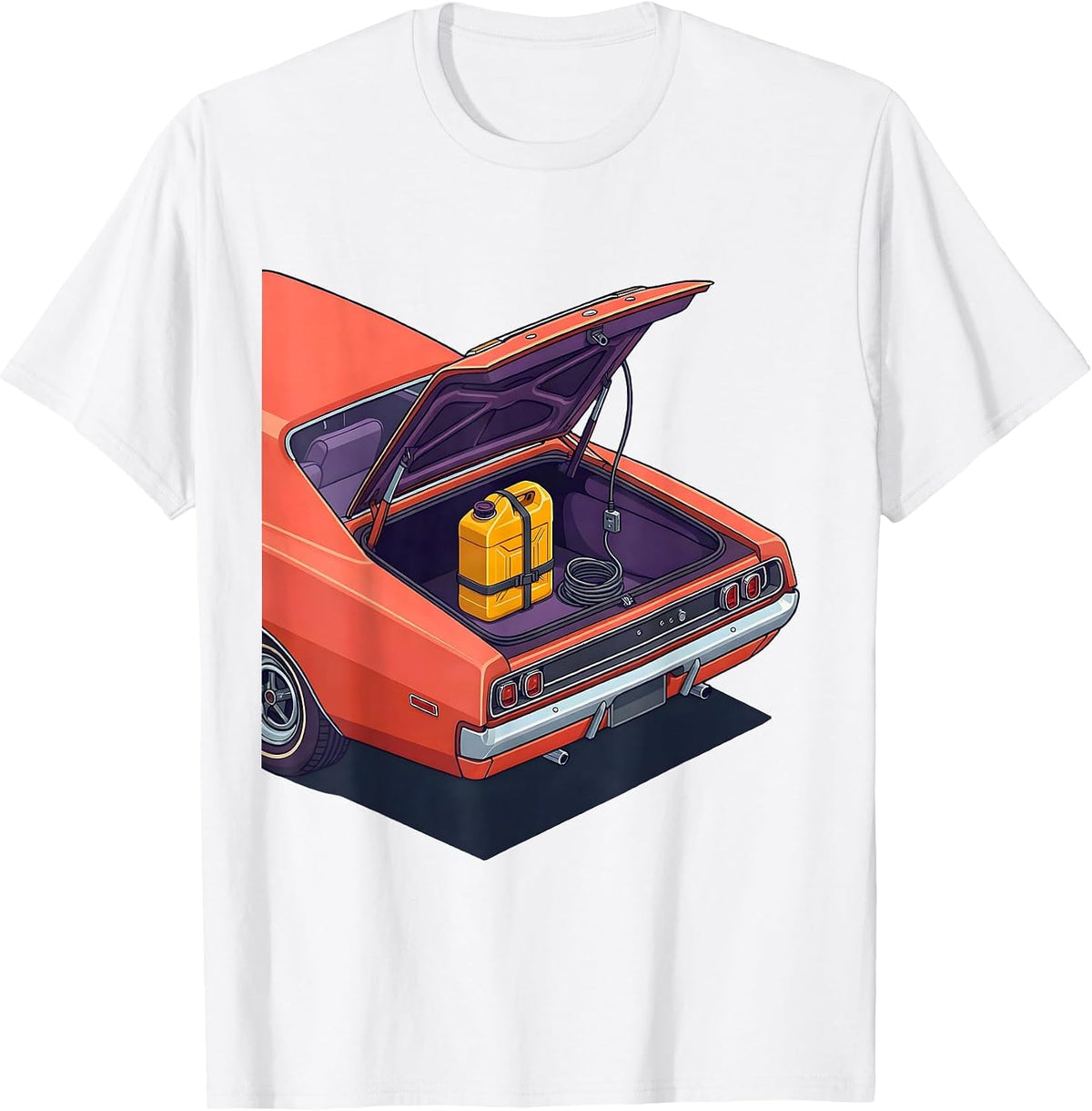 Men's Classic Muscle Car Garage Nostalgia Enthusiast T-Shirt - White