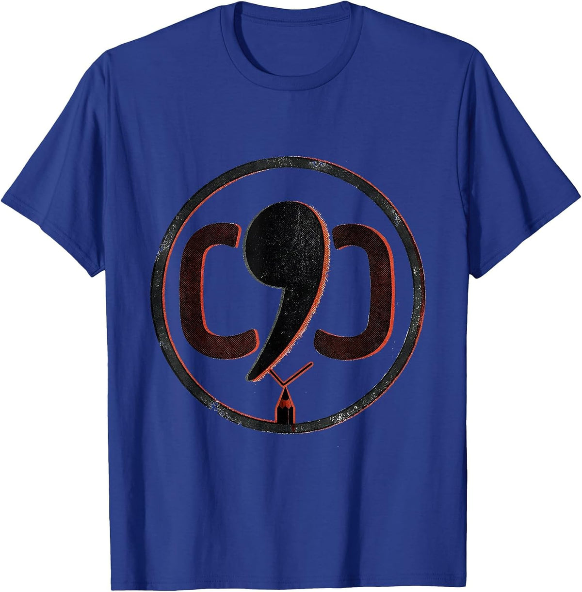 Badge Seal Grammar Teacher Punctuation Humor Gift T-Shirt - Royal Blue