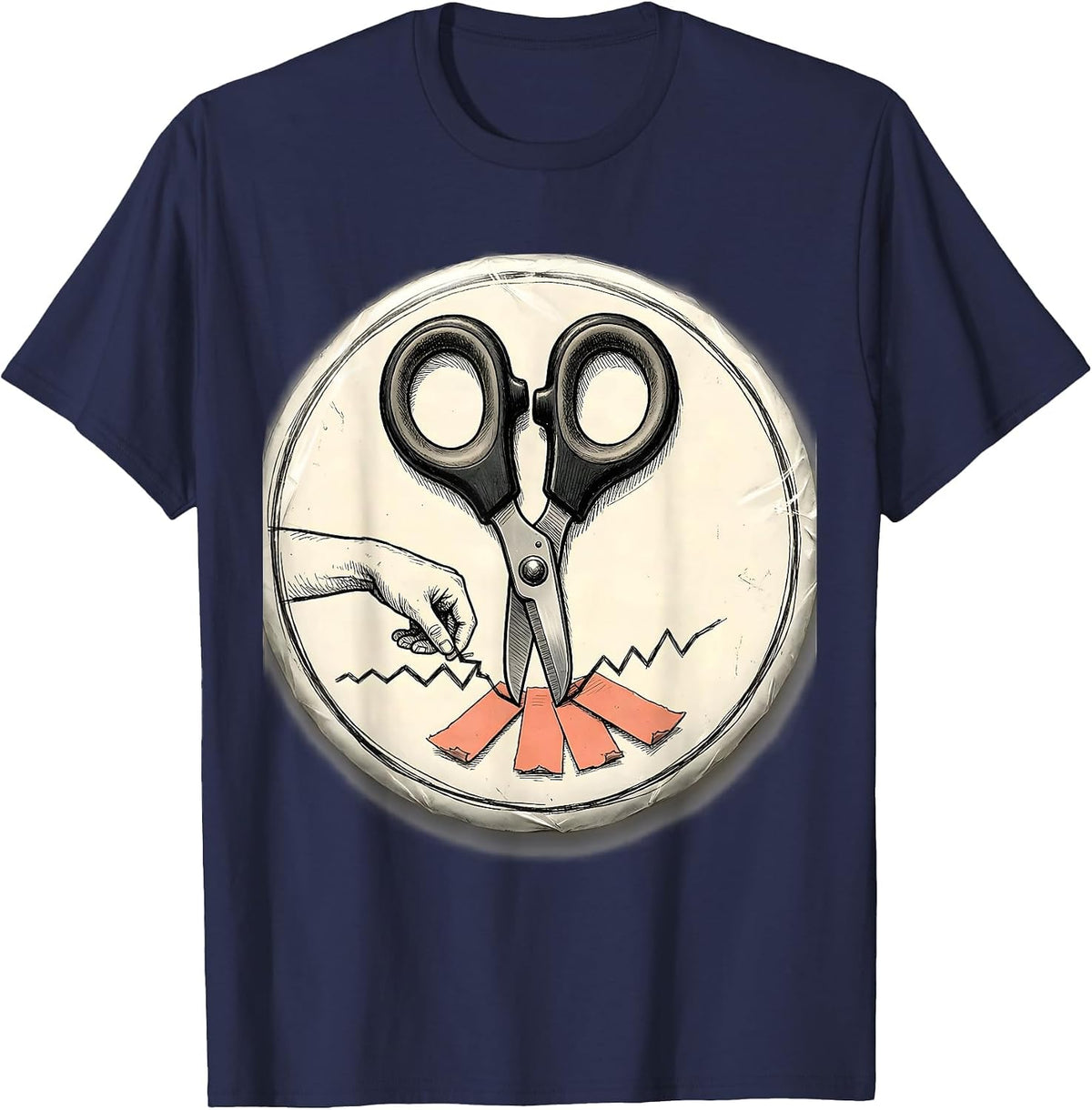 Adaptive Scissors Occupational Therapy Humor Gift T-Shirt - Navy Blue