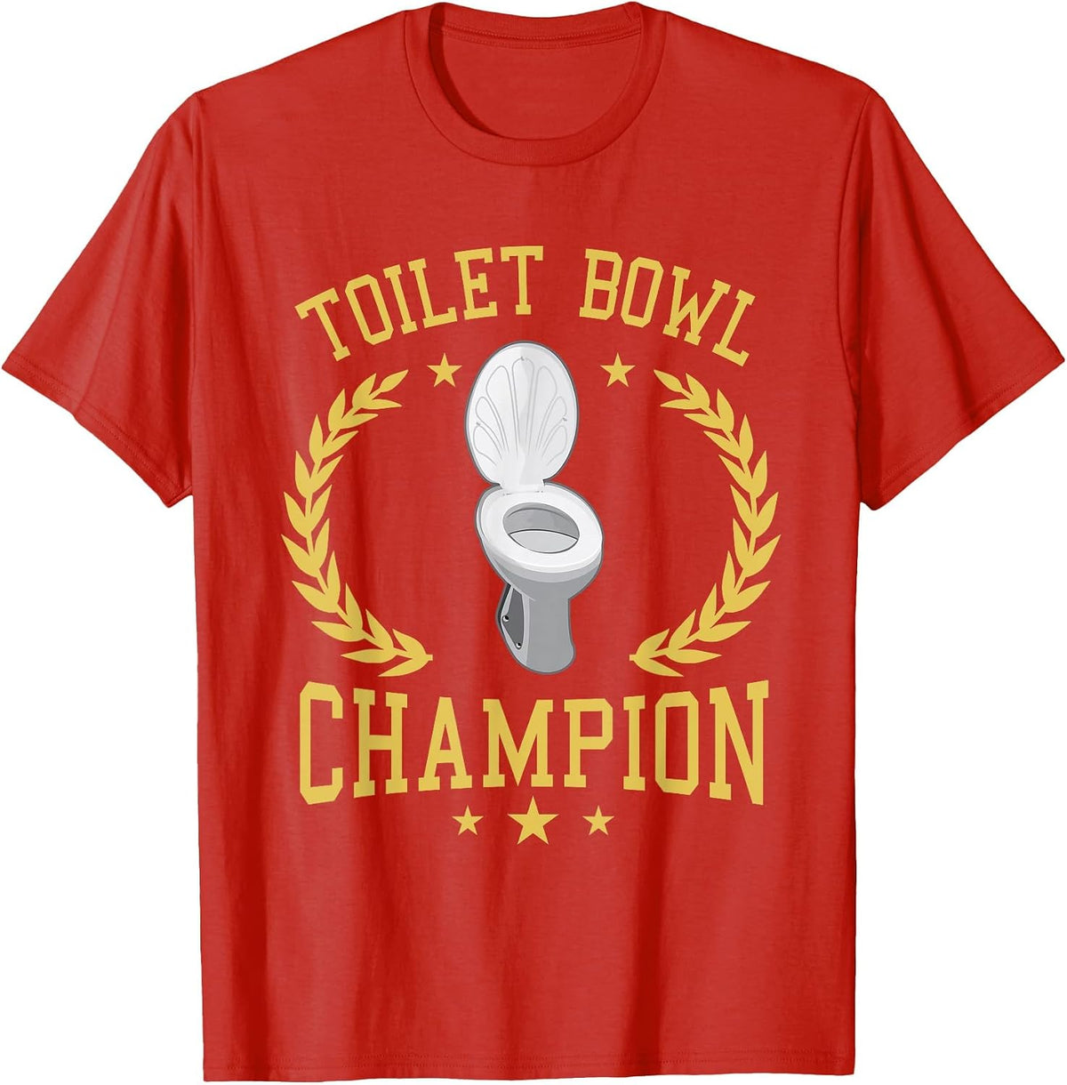 Toilet Bowl Champion Funny Fantasy Football Player T-Shirt - Red