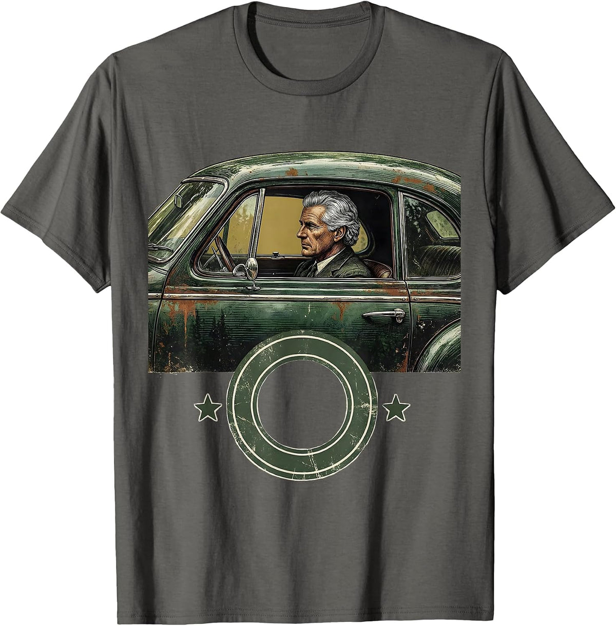 Men's 1940s Roadster Vintage Car Guy Birthday Gift T-Shirt - Asphalt Grey