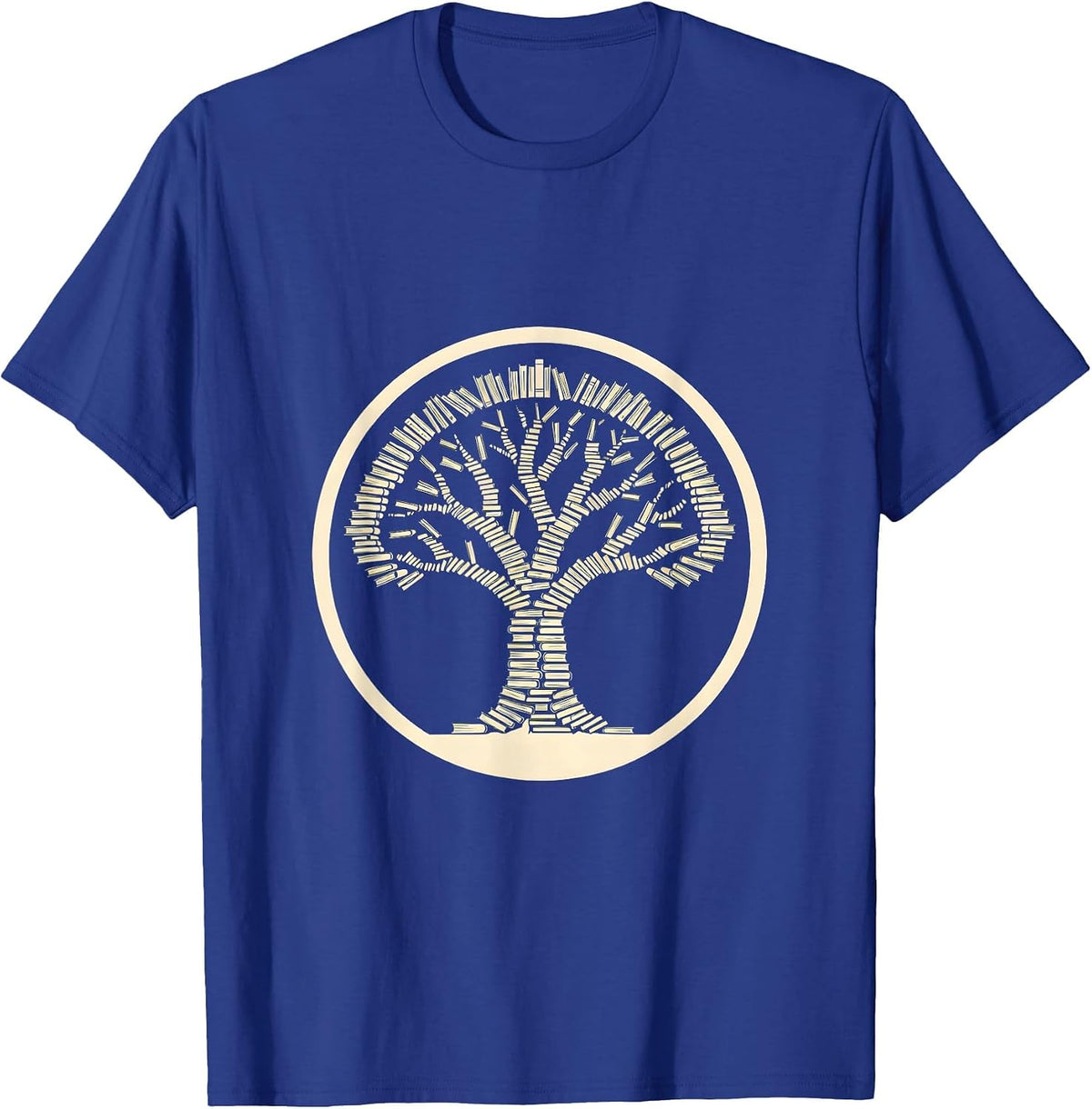 English Teacher Bookshelf Tree Illustration T-Shirt - Royal Blue