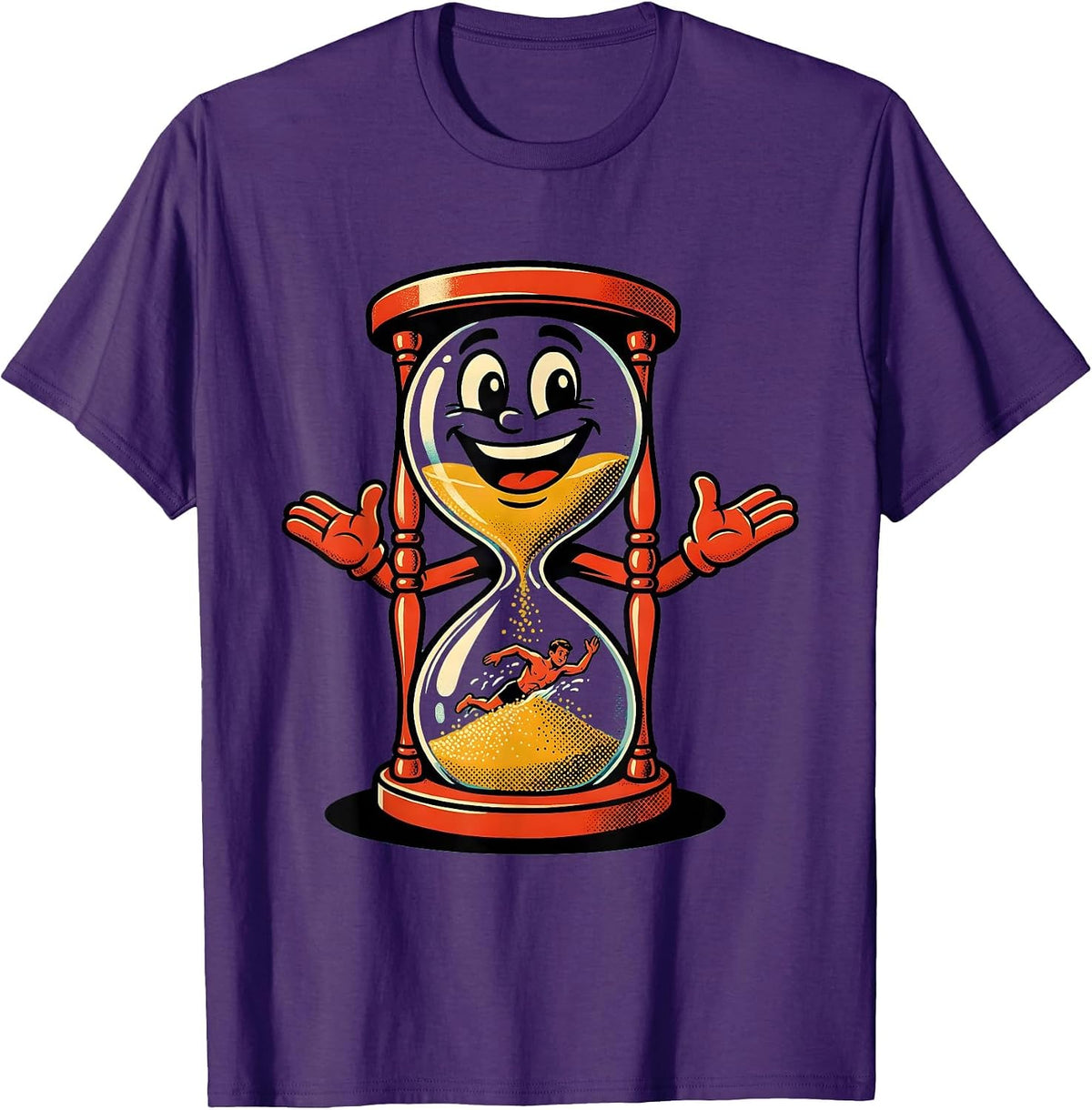 Men's Occupational Therapy Swimming Hourglass Graphic T-Shirt - Purple