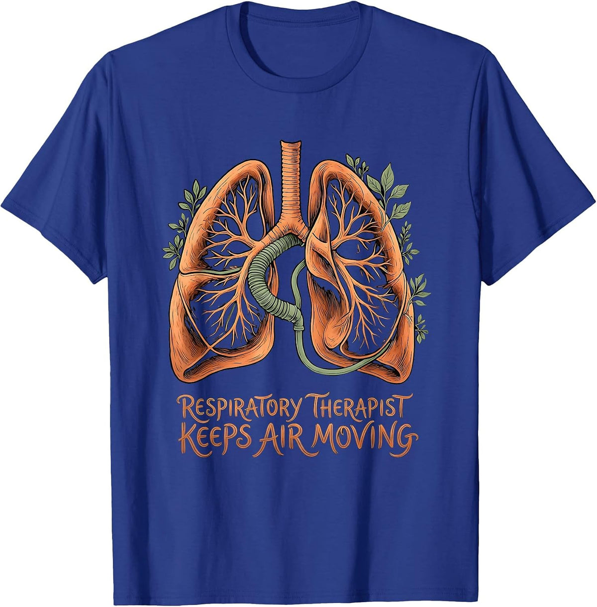 Respiratory Therapist Keeps Air Moving Boho RT Occupational T-Shirt - Royal Blue