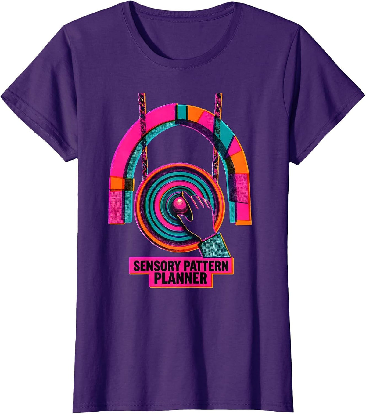 Women's Sensory Pattern Planner Occupational Therapy OT Student Gift T-Shirt - Purple
