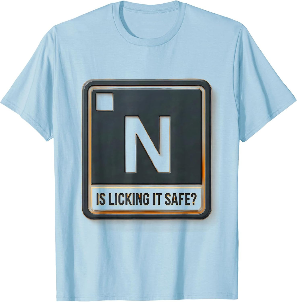 Men's Is Licking It Safe Funny Periodic Table Science Teacher Gift T-Shirt - Baby Blue