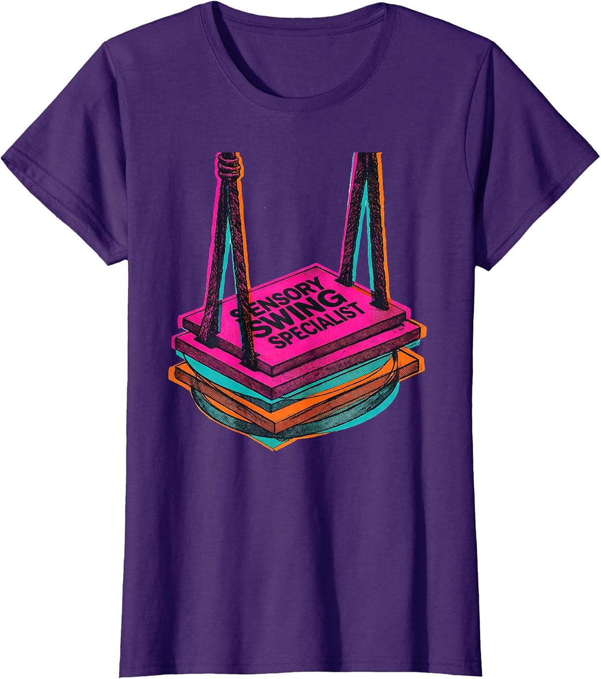 Women's Sensory Swing Specialist Playful Occupational Therapy OT T-Shirt - Purple