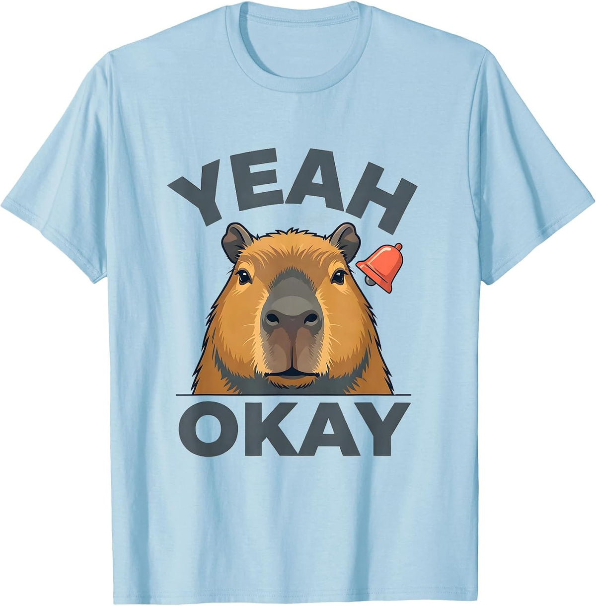 Men's Yeah Okay Flat Vector Capybara Meme Animal Humor T-Shirt - Baby Blue