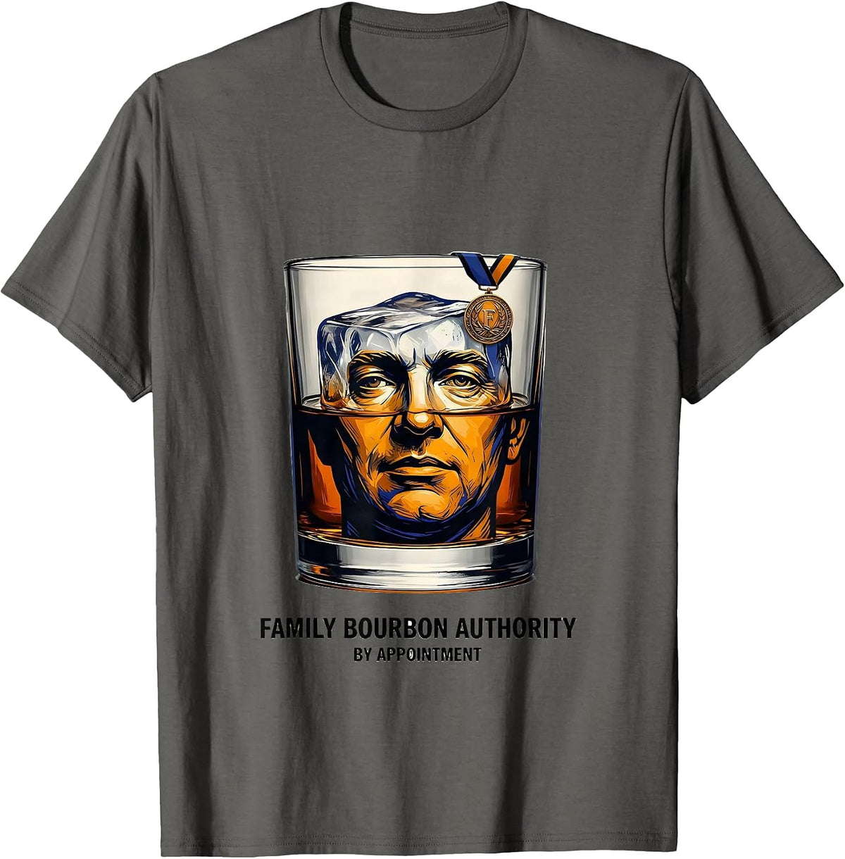 Family Bourbon Authority By Appointment Bourbon Lover T-Shirt - Asphalt Grey
