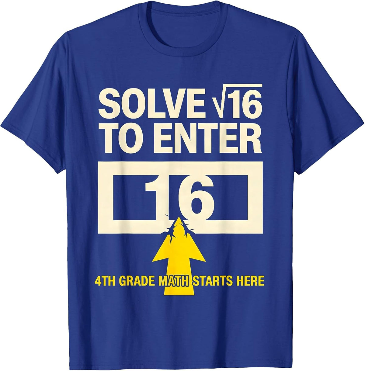 Solve √16 To Enter — 4th Grade Math Starts Here Math Teacher T-Shirt - Royal Blue