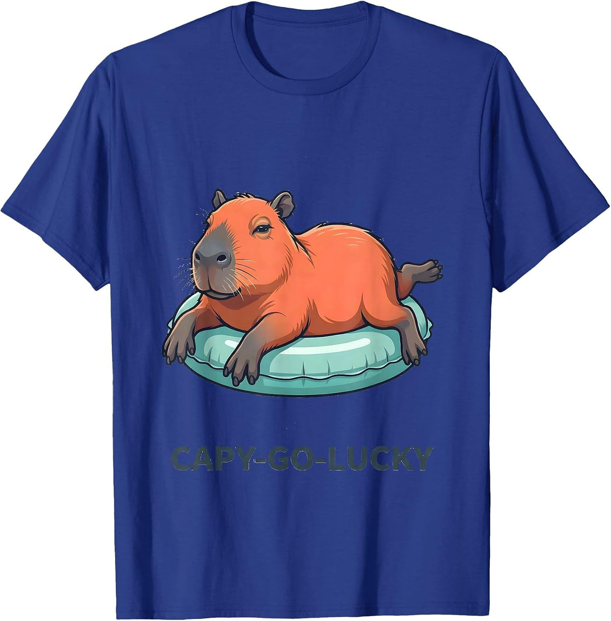 Capy-Go-Lucky Funny Capybara Animal Lover Humor T-Shirt - Royal Blue