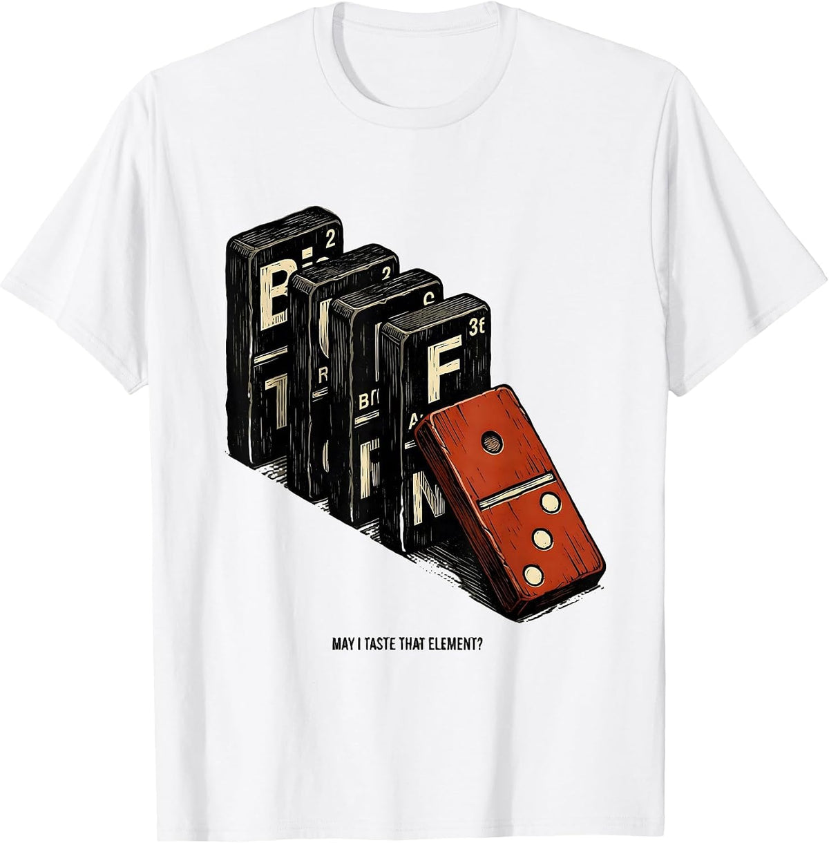 Men's May I Taste That Element Funny Periodic Table Science T-Shirt - White