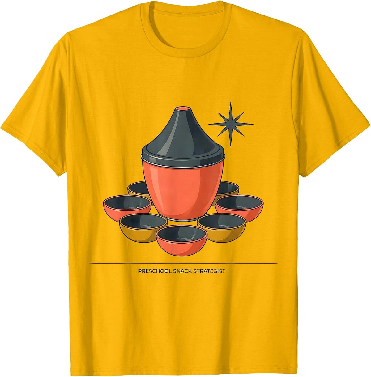 Men's Preschool Snack Strategist Funny Daycare Provider Childcare T-Shirt - Golden Yellow