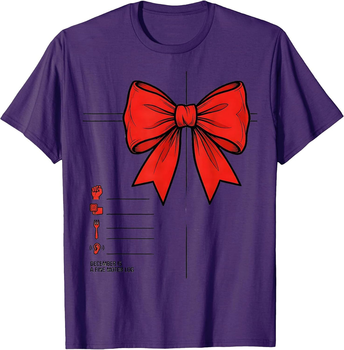 Men's December Is A Fine Motor Log Occupational Therapist T-Shirt - Purple