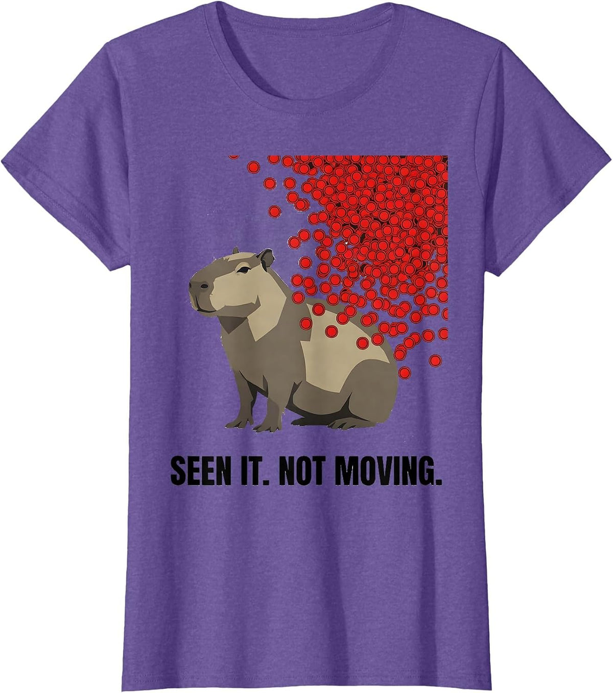 Seen It Not Moving Funny Capybara Meme Gamer T-Shirt - Purple Heather