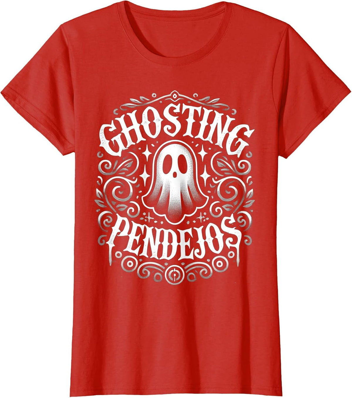 Ghosting Pendejos Funny Mexican Ghost Halloween T-Shirt - Red