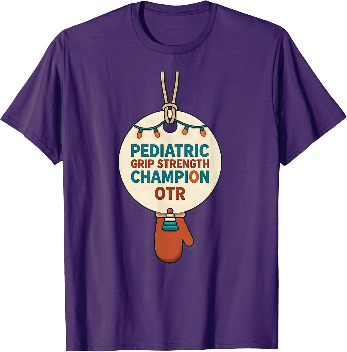 Men's Pediatric Grip Strength Champion, OTR Occupational Therapy T-Shirt - Purple