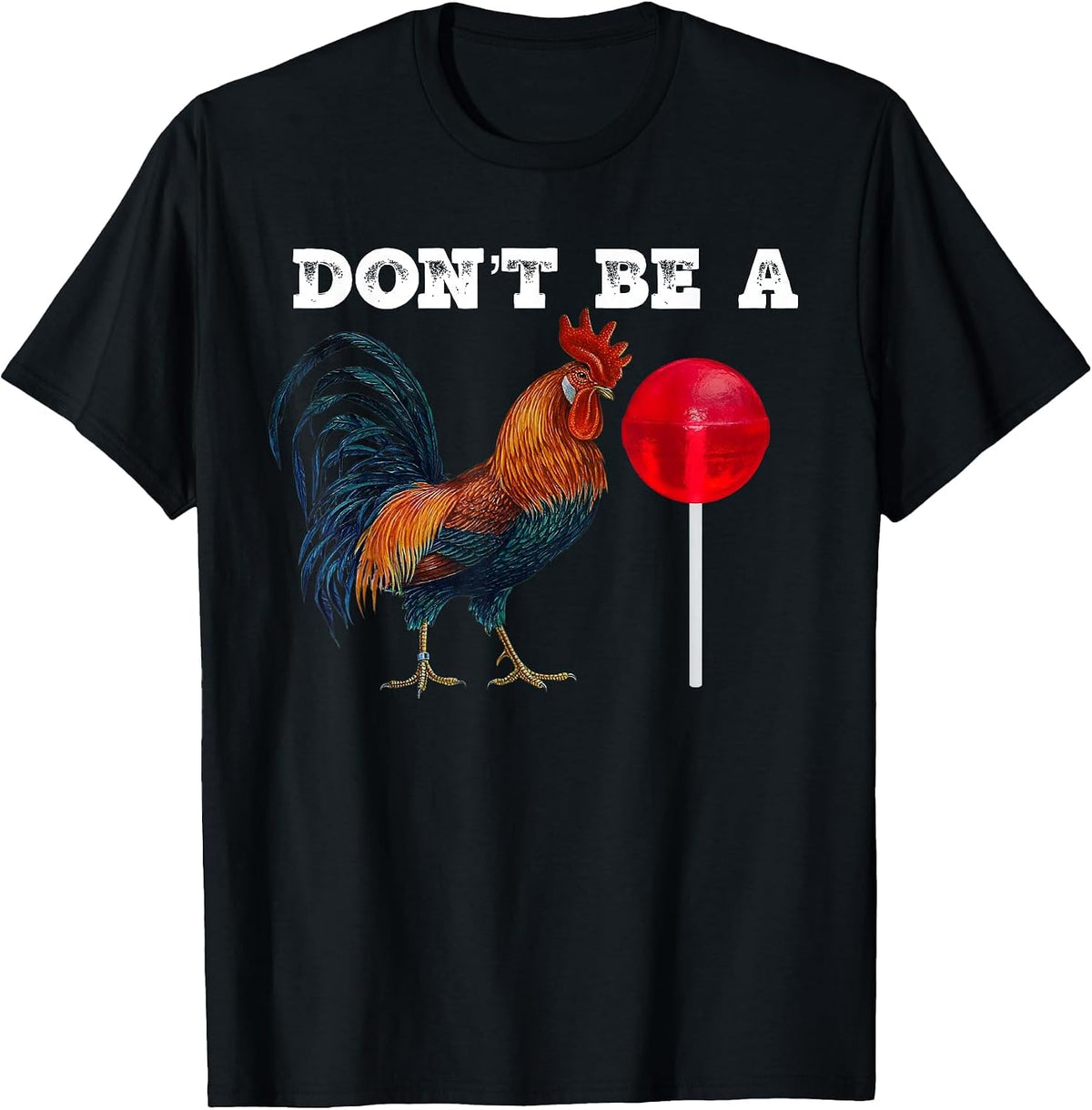 #Premium Rooster Lollipop T-Shirt - Black
