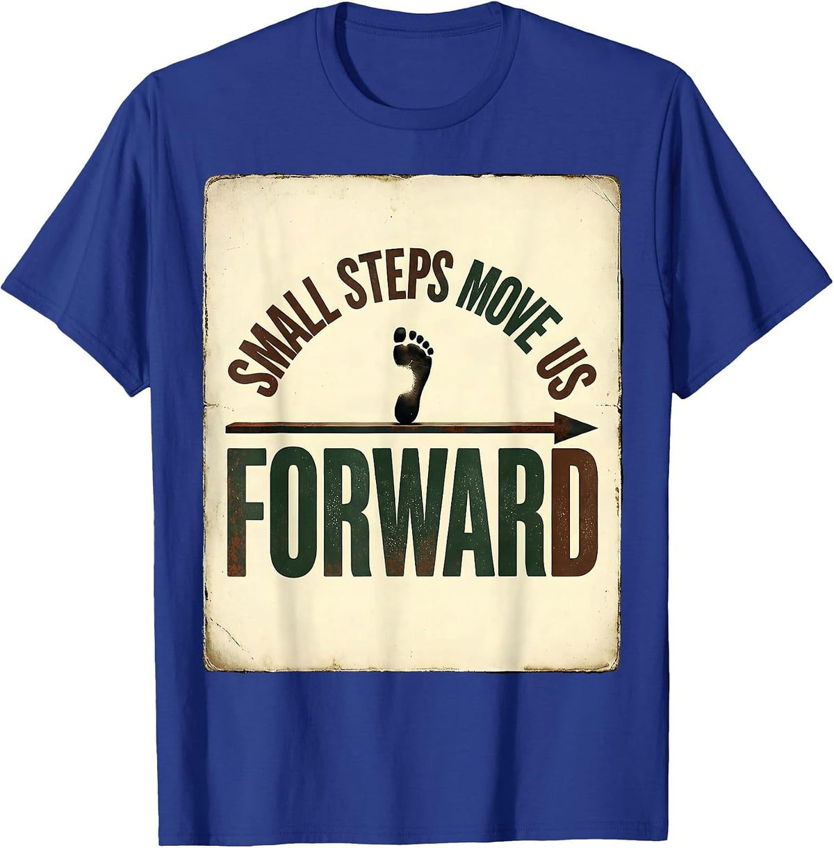 Men's Small Steps Move Us Forward Vintage Occupational Therapy OT T-Shirt - Royal Blue