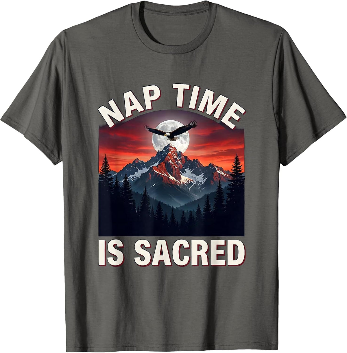 Men's Nap Time Is Sacred Kindergarten Teacher Design T-Shirt - Asphalt Grey