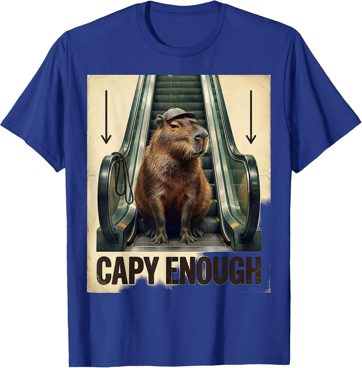 Capy Enough Vintage Funny Capybara Animal Meme Humor T-Shirt - Royal Blue
