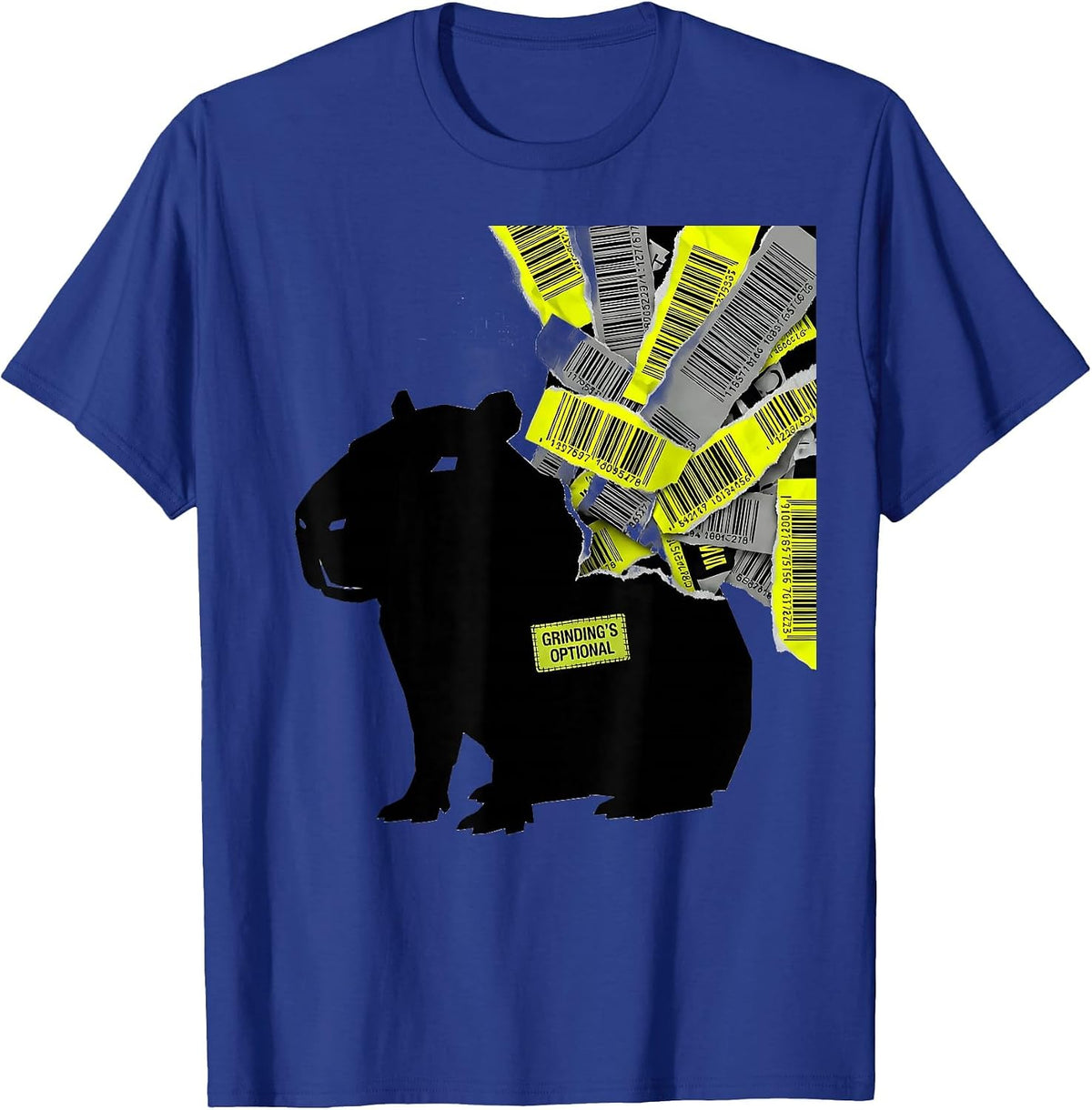 Grinding's Optional Funny Capybara Meme Gamer Humor T-Shirt - Royal Blue