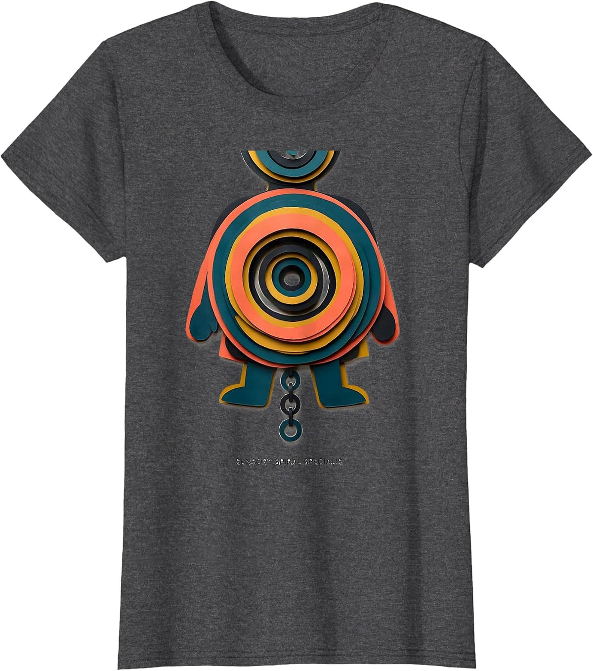 Sensory Spiral Specialist Occupational Therapy OT Student T-Shirt, Women, Dark Heather Grey, Small - As Pictured