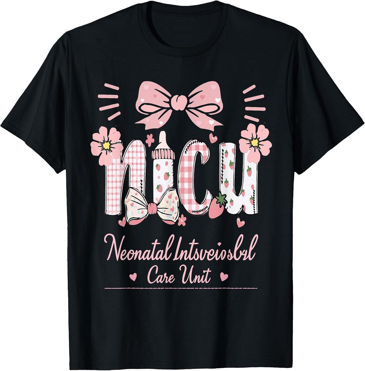 Coquette Nurse Fall Thanksgiving NICU Nurs Week Neonatal T-Shirt - Black