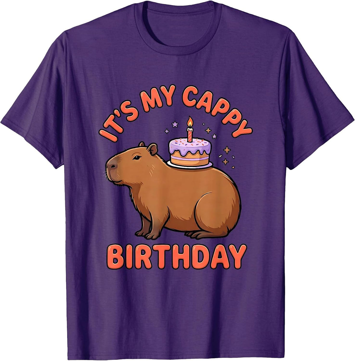 Men's It's My Cappy Birthday Kawaii Capybara Birthday Gift T-Shirt - Purple