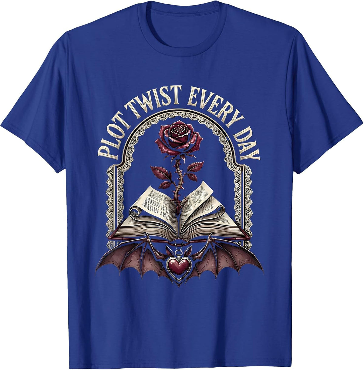 Men's Plot Twist Every Day English Teacher Design T-Shirt - Royal Blue