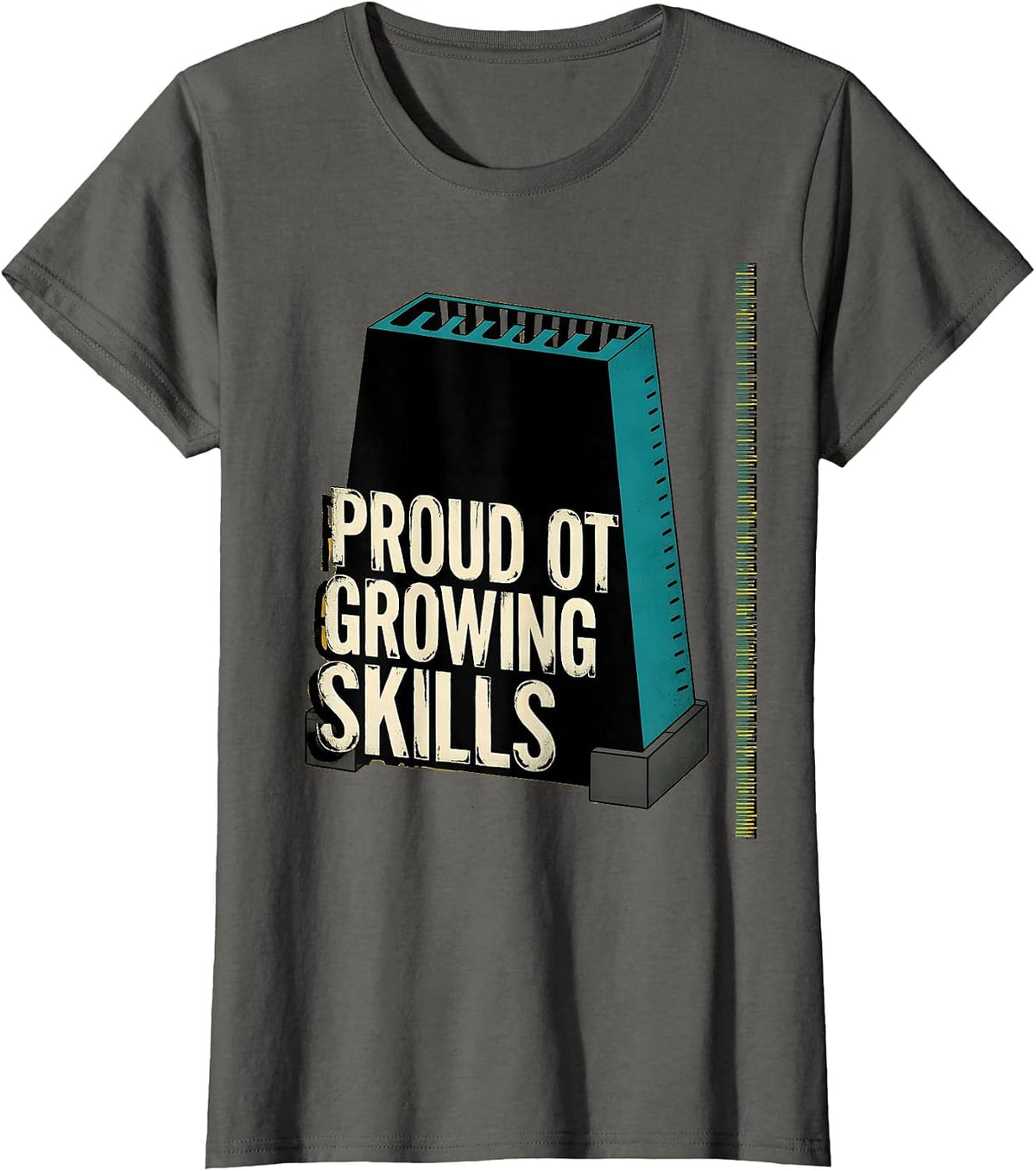 Women's Proud OT Growing Skills Midcentury Modern Occupational T-Shirt - Asphalt Grey